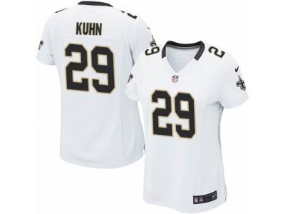 Women's Nike New Orleans Saints #29 John Kuhn Game White NFL Jersey