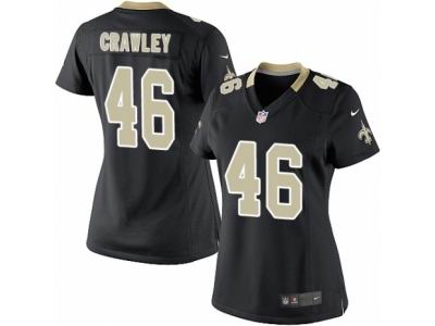 Women's Nike New Orleans Saints #46 Ken Crawley game black Jersey