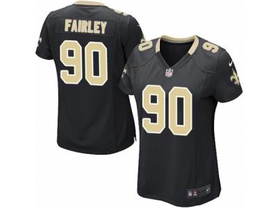 Women's Nike New Orleans Saints #90 Nick Fairley Game Black Jersey