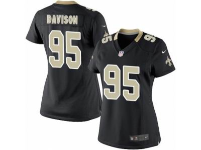 Women's Nike New Orleans Saints #95 Tyeler Davison game black Jersey