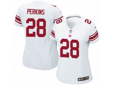 Women's Nike New York Giants #28 Paul Perkins game White Jersey