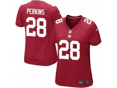 Women's Nike New York Giants #28 Paul Perkins game red Jersey