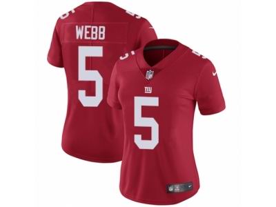 Women's Nike New York Giants #5 Davis Webb Vapor Untouchable Limited Red Jersey