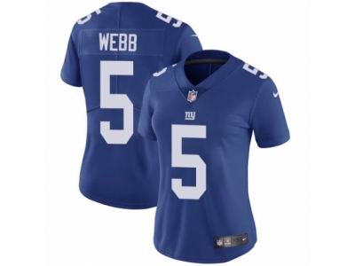 Women's Nike New York Giants #5 Davis Webb Vapor Untouchable Limited Royal Blue Jersey