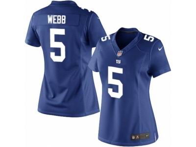 Women's Nike New York Giants #5 Davis Webb game blue Jersey