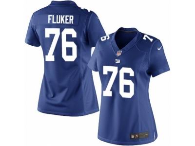 Women's Nike New York Giants #76 D.J. Fluker game blue Jersey