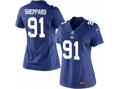 Women's Nike New York Giants #91 Kelvin Sheppard game blue Jersey