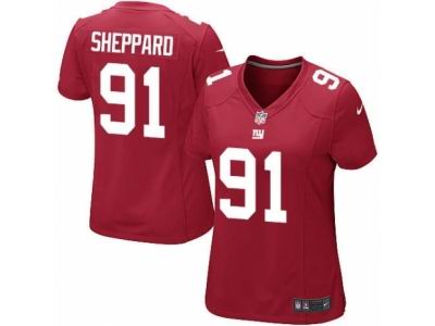 Women's Nike New York Giants #91 Kelvin Sheppard game red Jersey