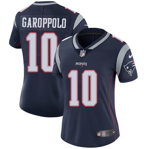 Women's Nike Patriots #10 Jimmy Garoppolo Navy Blue Team Color  Vapor Untouchable Limited Jersey