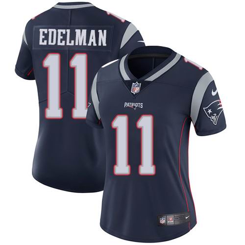 Women's Nike Patriots #11 Julian Edelman Navy Blue Team Color  Vapor Untouchable Limited Jersey