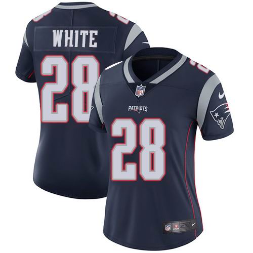 Women's Nike Patriots #28 James White Navy Blue Team Color  Vapor Untouchable Limited Jersey