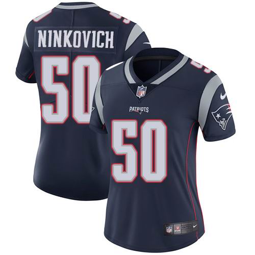 Women's Nike Patriots #50 Rob Ninkovich Navy Blue Team Color  Vapor Untouchable Limited Jersey