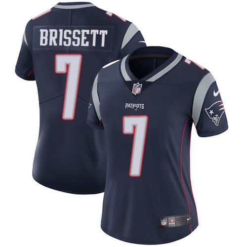 Women's Nike Patriots #7 Jacoby Brissett Navy Blue Team Color  Vapor Untouchable Limited Jersey
