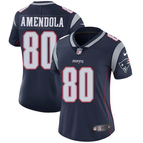 Women's Nike Patriots #80 Danny Amendola Navy Blue Team Color  Vapor Untouchable Limited Jersey