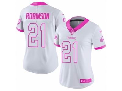 Women's Nike Philadelphia Eagles #21 Patrick Robinson Limited White Pink Rush Fashion NFL Jersey