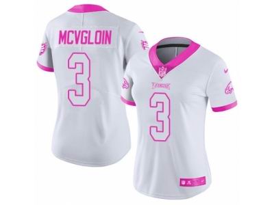 Women's Nike Philadelphia Eagles #3 Matt McGloin Limited White Pink Rush Fashion NFL Jersey