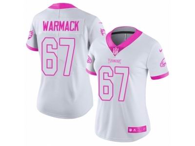 Women's Nike Philadelphia Eagles #67 Chance Warmack Limited White Pink Rush Fashion NFL Jersey