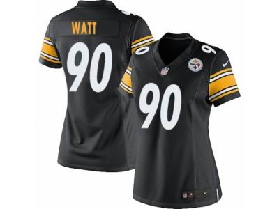 Women's Nike Pittsburgh Steelers #90 T. J. Watt game black Jersey