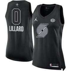 Women's Nike Portland Trail Blazers #0 Damian Lillard Black NBA Jordan Swingman 2018 All-Star Game Jersey