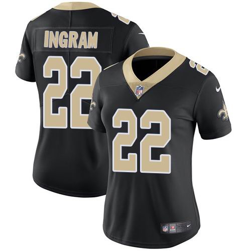 Women's Nike Saints #22 Mark Ingram Black Team Color  Vapor Untouchable Limited Jersey