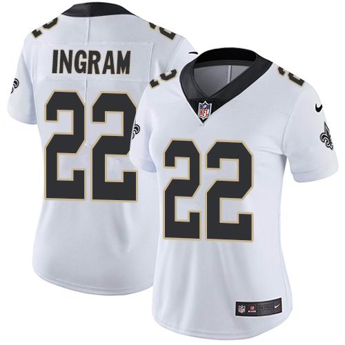 Women's Nike Saints #22 Mark Ingram White  Vapor Untouchable Limited Jersey