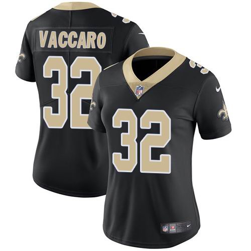 Women's Nike Saints #32 Kenny Vaccaro Black Team Color  Vapor Untouchable Limited Jersey