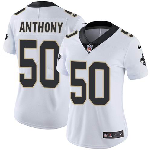 Women's Nike Saints #50 Stephone Anthony White  Vapor Untouchable Limited Jersey