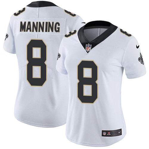 Women's Nike Saints #8 Archie Manning White  Vapor Untouchable Limited Jersey