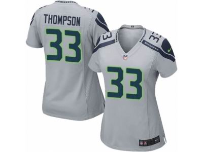 Women's Nike Seattle Seahawks #33 Tedric Thompson game grey Jersey
