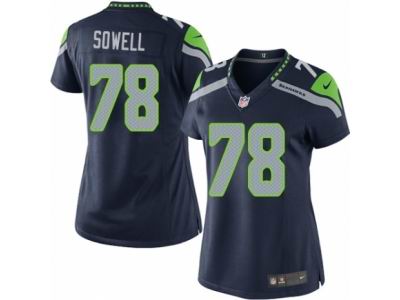 Women's Nike Seattle Seahawks #78 Bradley Sowell Limited Steel Blue Jersey