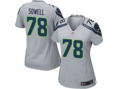 Women's Nike Seattle Seahawks #78 Bradley Sowell game Grey Jersey