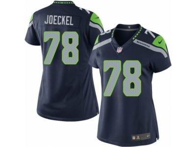 Women's Nike Seattle Seahawks #78 Luke Joeckel Limited Steel Blue Jersey