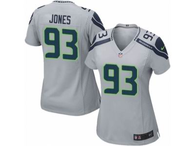 Women's Nike Seattle Seahawks #93 Nazair Jones game Grey Jersey