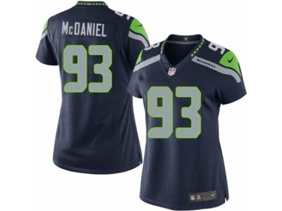 Women's Nike Seattle Seahawks #93 Tony McDaniel Limited Steel Blue Jersey