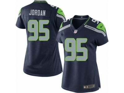 Women's Nike Seattle Seahawks #95 Dion Jordan Limited Steel Blue Jersey