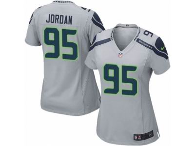 Women's Nike Seattle Seahawks #95 Dion Jordan game Grey Jersey