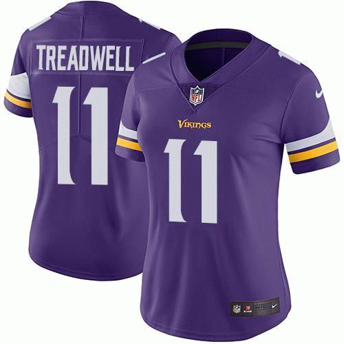 Women's Nike Vikings #11 Laquon Treadwell Purple Team Color Vapor Untouchable Limited Jersey