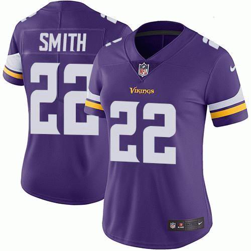Women's Nike Vikings #22 Harrison Smith Purple Team Color Vapor Untouchable Limited Jersey