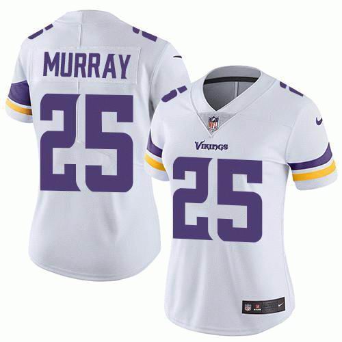 Women's Nike Vikings #25 Latavius Murray White Vapor Untouchable Limited Jersey