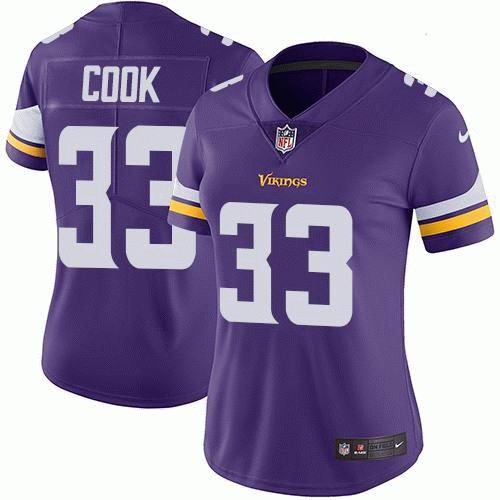 Women's Nike Vikings #33 Dalvin Cook Purple Team Color Vapor Untouchable Limited Jersey