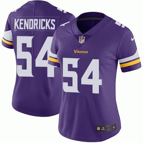 Women's Nike Vikings #54 Eric Kendricks Purple Team Color Vapor Untouchable Limited Jersey