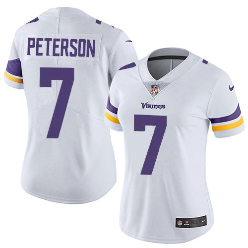 Women's Nike Vikings #7 Patrick Peterson White Women's Stitched NFL Vapor Untouchable Limited Jersey