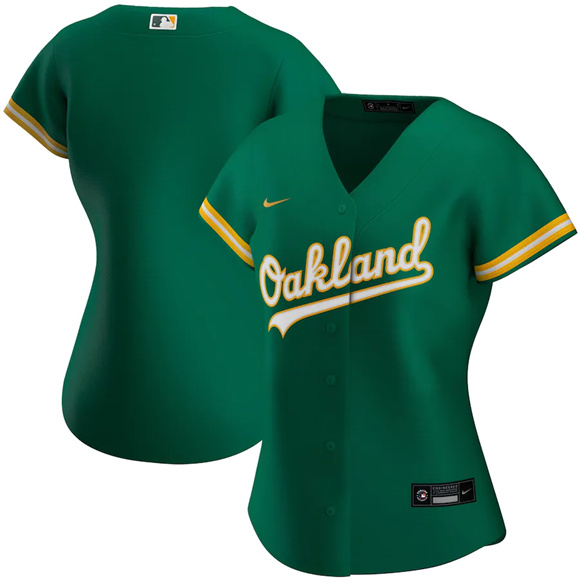 Women's Oakland Athletics Blank Green Stitched Jersey