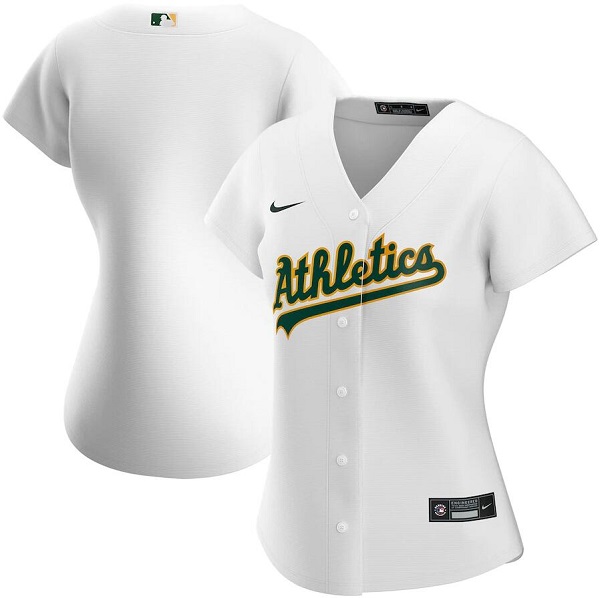 Women's Oakland Athletics Blank White Stitched Jersey