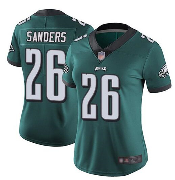 Women's Philadelphia Eagles #26 Miles Sanders Green Vapor Untouchable Limited Stitched Football Jersey(Run Small)