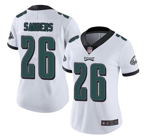 Women's Philadelphia Eagles #26 Miles Sanders White Vapor Untouchable Limited Stitched Football Jersey
