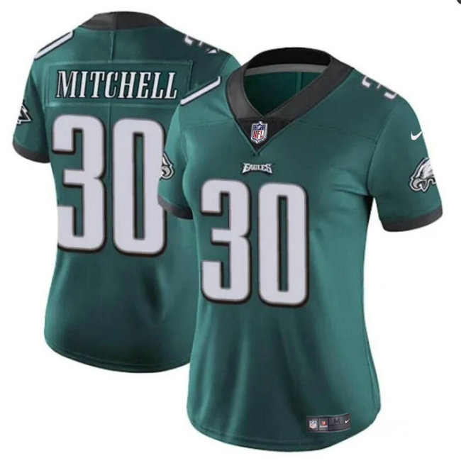 Women's Philadelphia Eagles #30 Quinyon Mitchell Green 2024 Draft Vapor Untouchable Limited Stitched Football Jersey