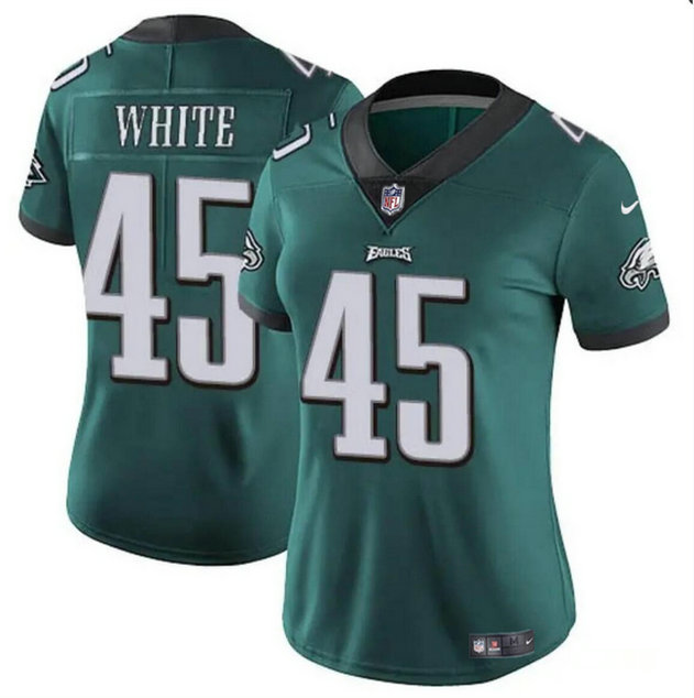 Women's Philadelphia Eagles #45 Devin White Green Vapor Untouchable Limited Stitched Football Jersey