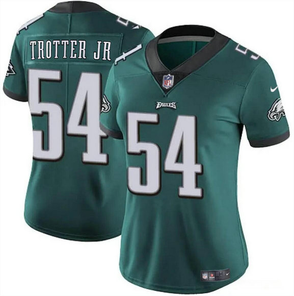 Women's Philadelphia Eagles #54 Jeremiah Trotter Jr Green 2024 Draft Vapor Untouchable Limited Stitched Football Jersey