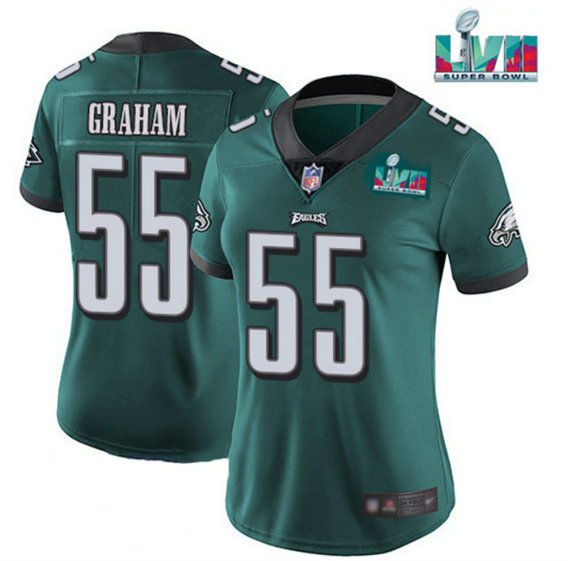 Women's Philadelphia Eagles #55 Brandon Graham Green Super Bowl LVII PatchVapor Untouchable Limited Stitched Football Jersey